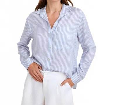 Bella Dahl Oversized Split Back Button Down Shirt In Proven Peri Stripe In Multi