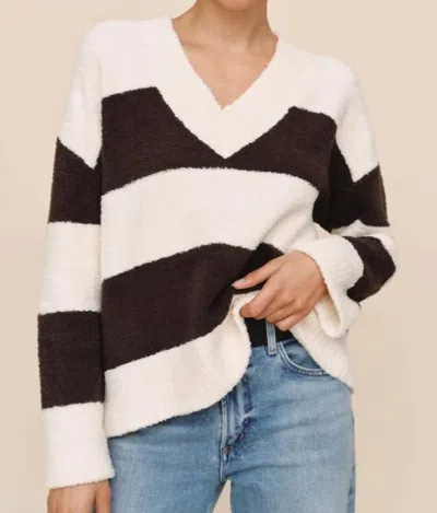 Bella Dahl Oversized V Neck Sweater In Frost And Fawn In Multi