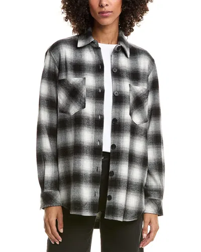 Bella Dahl Oversized Wool-blend Shacket In Black
