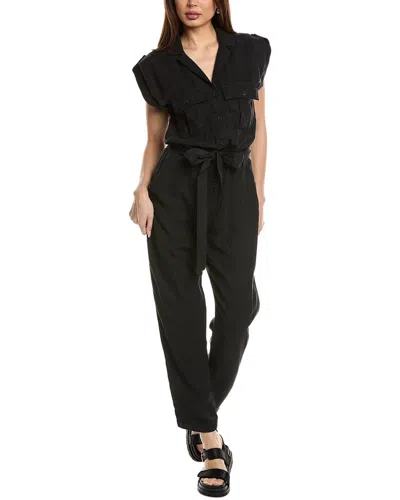 Bella Dahl Parker Safari Linen-blend Jumper In Black