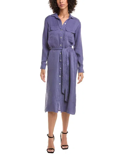 Bella Dahl Patch Pocket Midi Shirt Dress In Animal Print