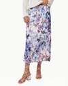 Bella Dahl Petite Elastic Ruffle Waist Skirt In Magnolia Bloom Print In Multi