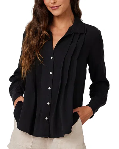 Bella Dahl Pintuck Button Down Shirt In Black