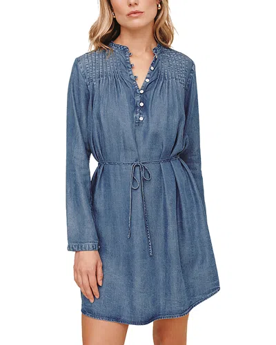 Bella Dahl Pintuck Chambray Shirtdress In Blue