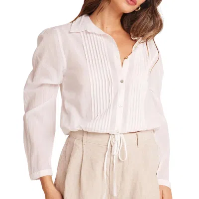 Bella Dahl Pintuck Crop Button Down In White