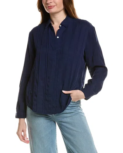 Bella Dahl Pintuck Hidden Placket Shirt In Blue