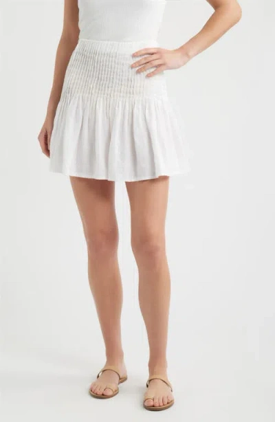 Bella Dahl Pintuck Linen Miniskirt In Brown