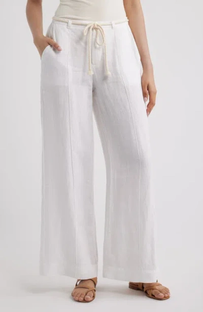 Bella Dahl Pintuck Linen Pants In Brown