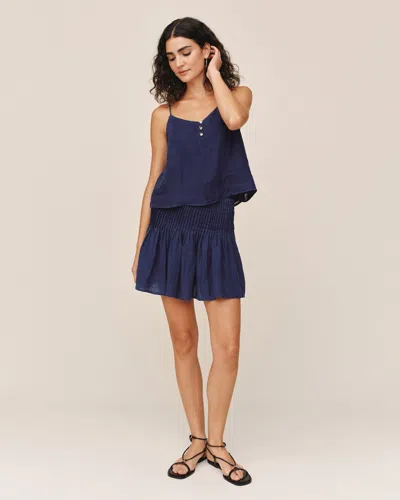 Bella Dahl Pintuck Mini Skirt In Nautical Night