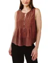 Bella Dahl Pintuck Pullover In Brown