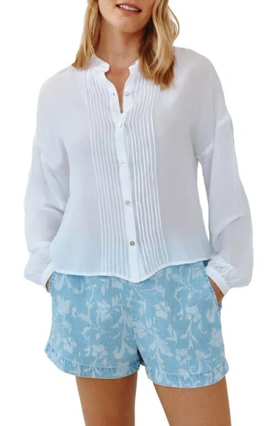 Bella Dahl Pintuck Shirt In White