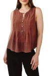 Bella Dahl Pintuck Pullover In Brown