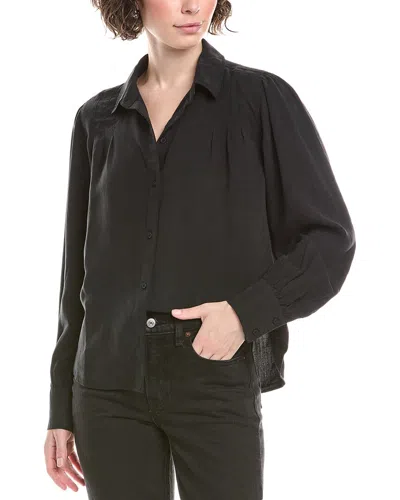 Bella Dahl Pintucked Button-down Shirt In Black