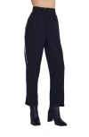 Bella Dahl Piped High Waist Ankle Pants In Black