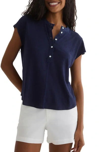 BELLA DAHL BELLA DAHL PLACKET CAP SLEEVE TOP