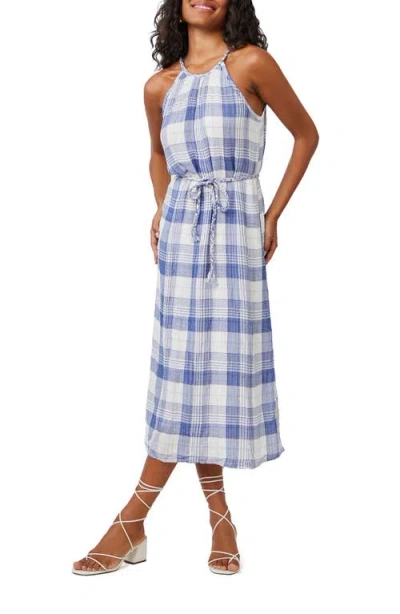 Bella Dahl Plaid Midi Dress In Pacific Bl