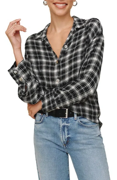 Bella Dahl Plaid Oversize Button-up Shirt In Multi