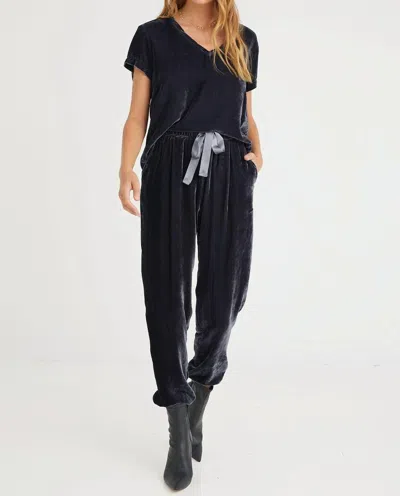 Bella Dahl Pleat Front Jogger In Dark Water In Multi