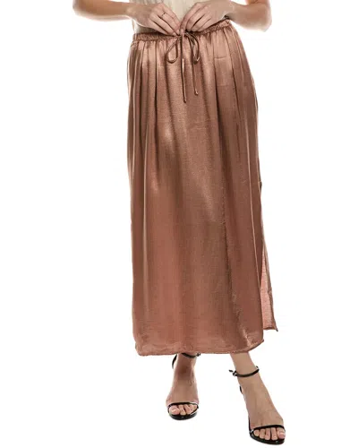 Bella Dahl Pleat Front Maxi Skirt In Brown