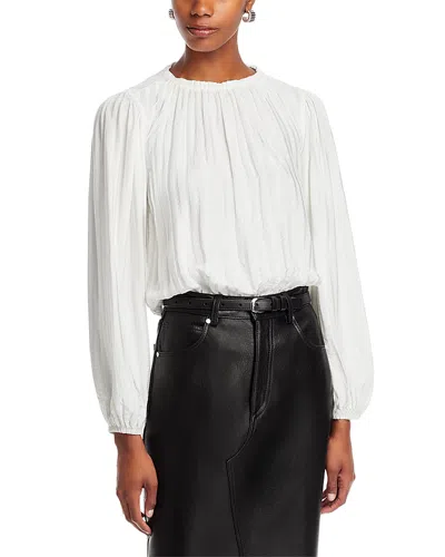 Bella Dahl Pleated Blouson Sleeve Top In Winter White