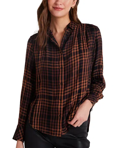 Bella Dahl Pleated Button Down Shirt In Multi