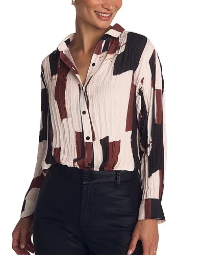 Bella Dahl Pleated Button Down Shirt In Multi