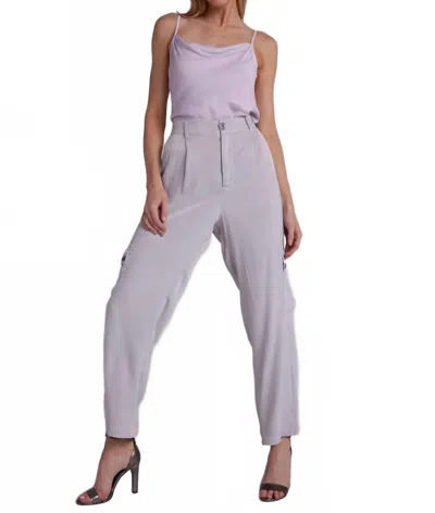 Bella Dahl Pleated Cargo Trouser In Silver Streak In Brown