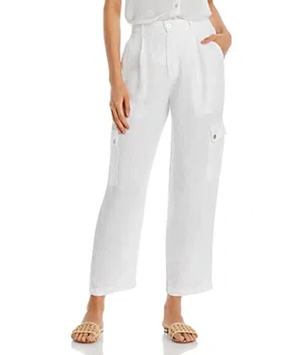 Bella Dahl Pleated Linen Cargo Pants In White