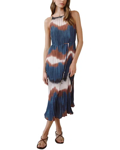 Bella Dahl Pleated Midi Dress In Blue