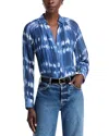 Bella Dahl Shibori Print Button-up Shirt In Ocean Tide Print