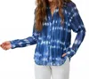 Bella Dahl Shibori Print Button-up Shirt In Blue