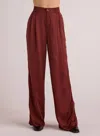 Bella Dahl Pleated Wide Leg Trouser In Brandy Wine