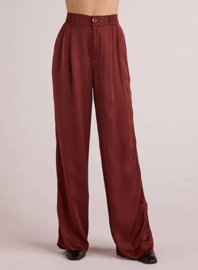 Bella Dahl Pleated Wide Leg Trouser In Brandy Wine