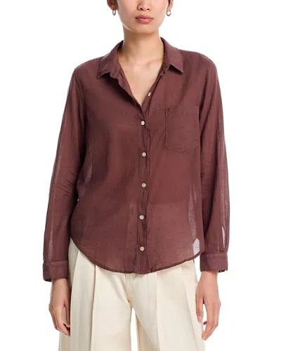 Bella Dahl Pocket Button Down Shirt In Brown