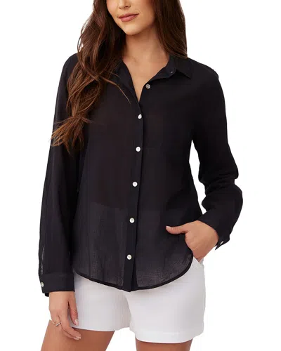 Bella Dahl Pocket Button Down Shirt In Black