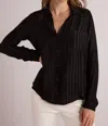 Bella Dahl Pocket Button Down Shirt In Black Stripe