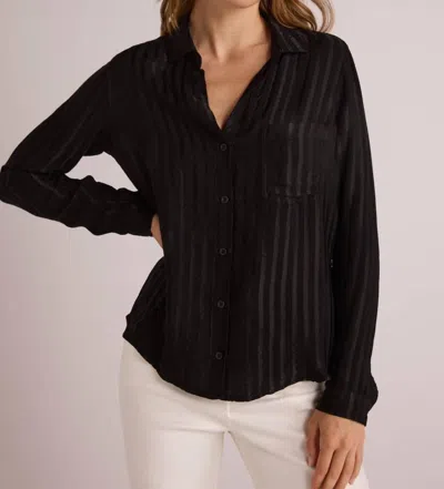 Bella Dahl Pocket Button Down Shirt In Black Stripe