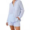 Bella Dahl Garment Dyed Linen Button-up Shirt In Blue