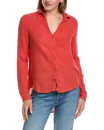 Bella Dahl Pocket Button-down Shirt In Red