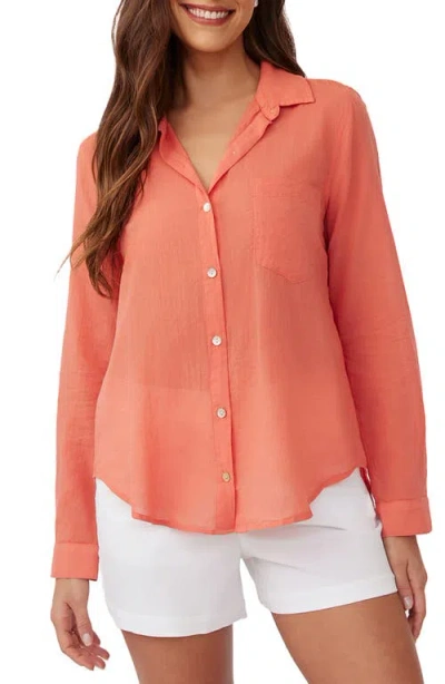 BELLA DAHL BELLA DAHL POCKET BUTTON-UP SHIRT