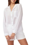 Bella Dahl Pocket Button-up Shirt In White