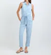 Bella Dahl Pocket Jumpsuit In Coastal Spray Wash In Blue