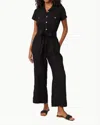 Bella Dahl Pocket Seamed Short Sleeve Jumpsuit In Black In Black