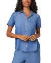 Bella Dahl Short Sleeve Denim Shirt In Moonlit Haze