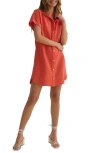 Bella Dahl Pocket Shirtdress In Orange