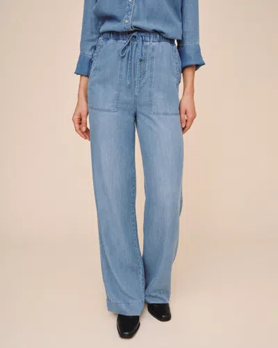 Bella Dahl Pocket Wide Leg Pant In Indigo Harbor Wash