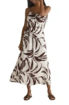 Bella Dahl Print Tie Waist Sleeveless Maxi Dress In Neutral