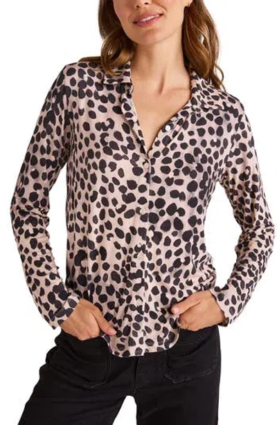 Bella Dahl Printed Button Up Knit Top In Multi