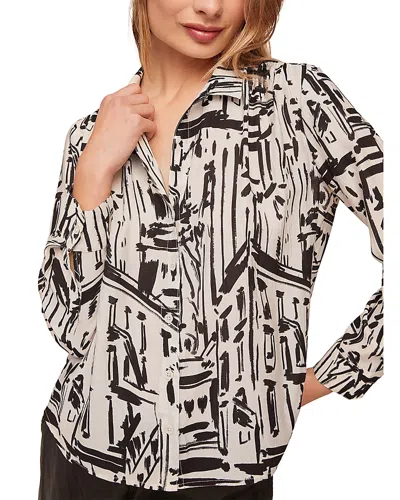 Bella Dahl Printed Shirred Shoulder Shirt In Multi