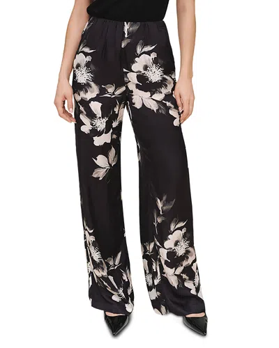 Bella Dahl Printed Wide Leg Pants In Black